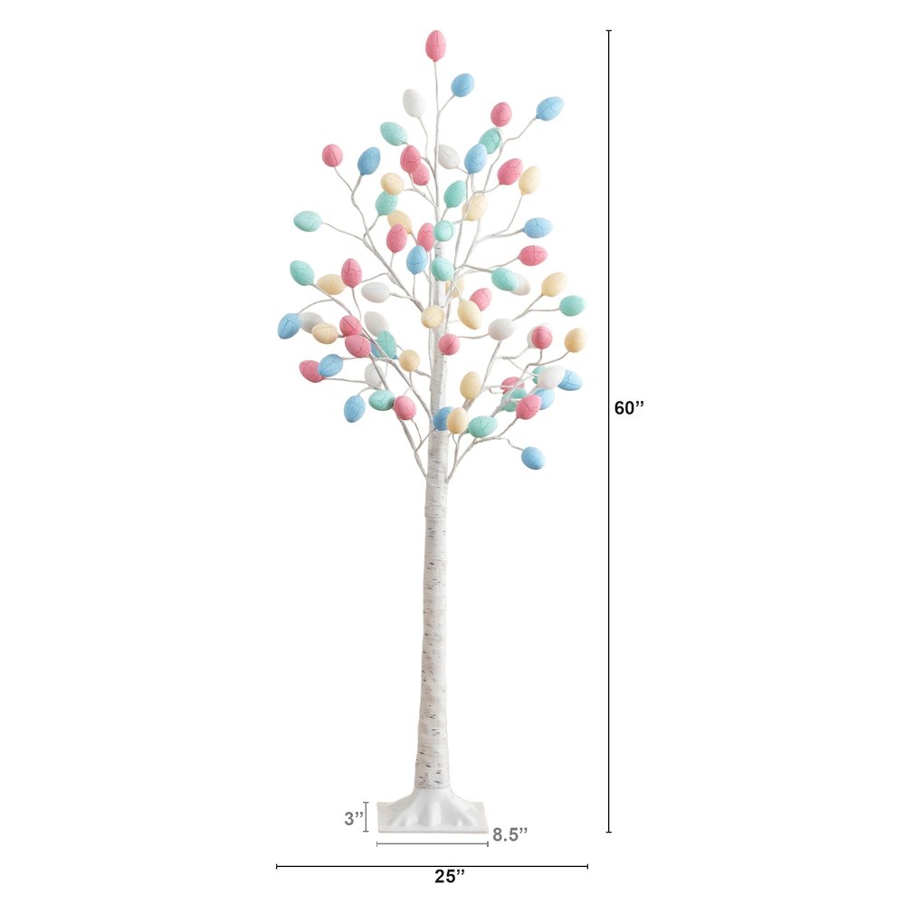 5ft. Pre-Lit Artificial Easter Twig Tree with 72 Egg Shaped LED Ornaments. Picture 2