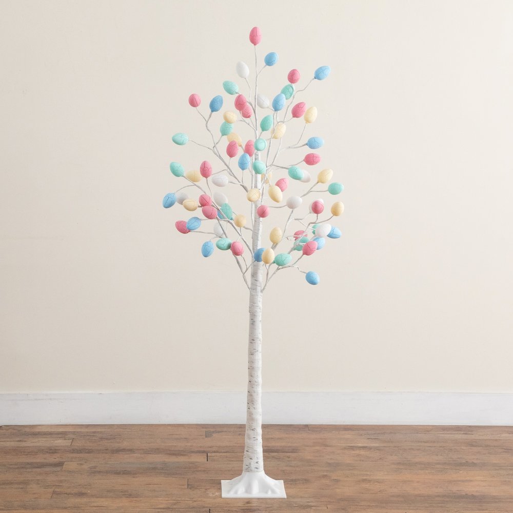 5ft. Pre-Lit Artificial Easter Twig Tree with 72 Egg Shaped LED Ornaments. Picture 7