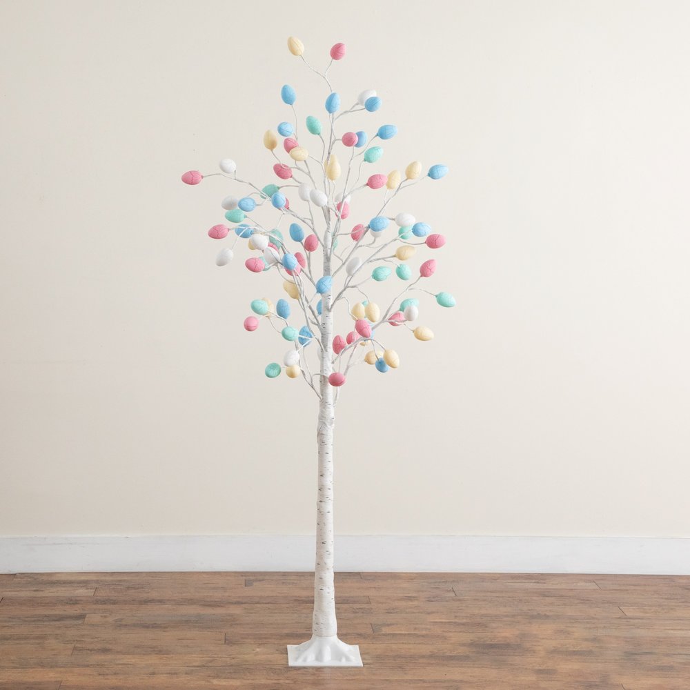 6ft. Pre-Lit Artificial Easter Twig Tree with 96 Egg Shaped LED Ornaments. Picture 7