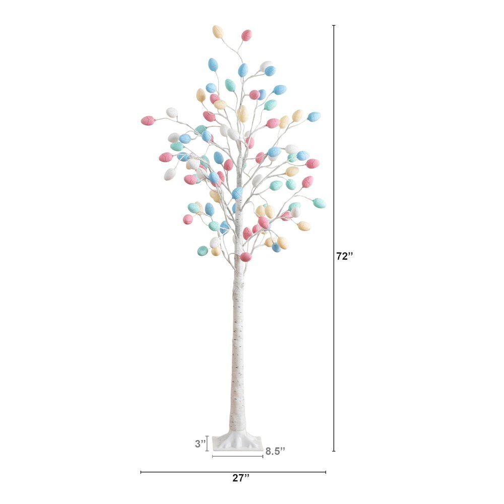 6ft. Pre-Lit Artificial Easter Twig Tree with 96 Egg Shaped LED Ornaments. Picture 2