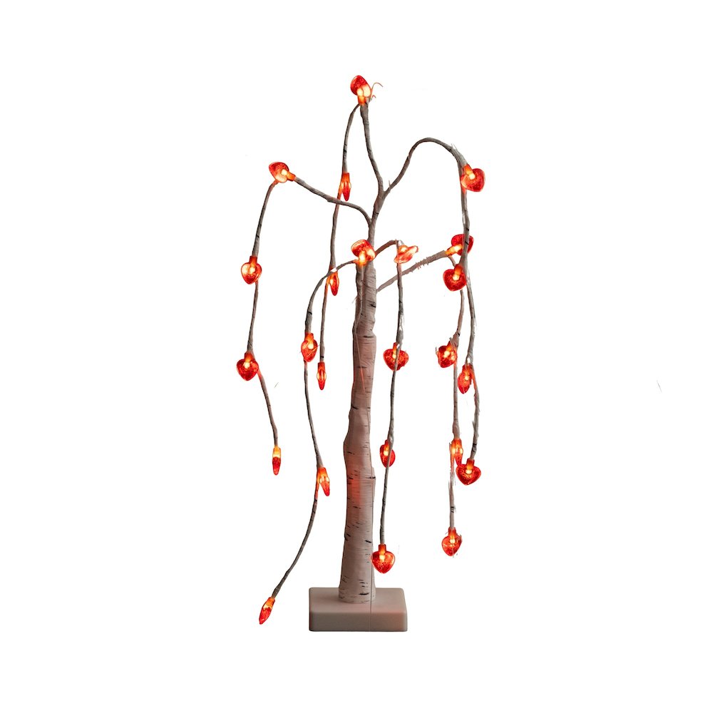2ft. Pre-Lit Valentine's Day Willow Tree with 24 Heart Shaped LED Lights. Picture 7