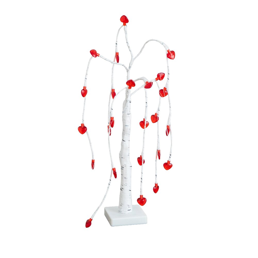 2ft. Pre-Lit Valentine's Day Willow Tree with 24 Heart Shaped LED Lights. Picture 8