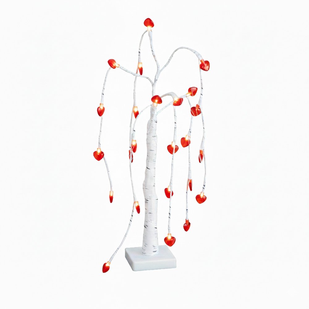 2ft. Pre-Lit Valentine's Day Willow Tree with 24 Heart Shaped LED Lights. Picture 1