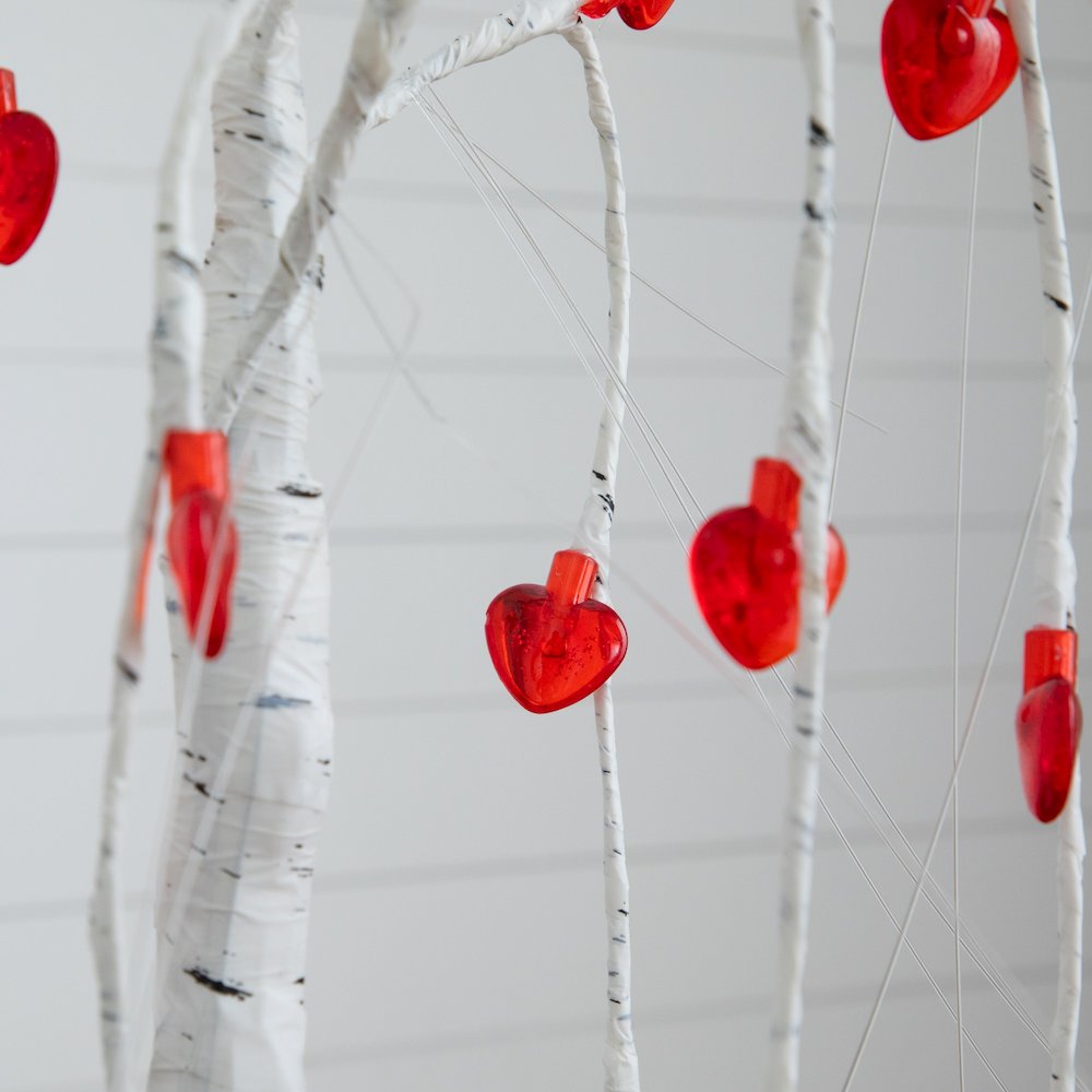 2ft. Pre-Lit Valentine's Day Willow Tree with 24 Heart Shaped LED Lights. Picture 6