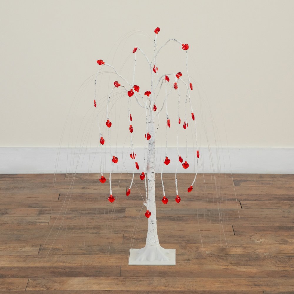 3ft. Pre-Lit Valentine's Day Willow Tree with 40 Heart Shaped LED Lights. Picture 6