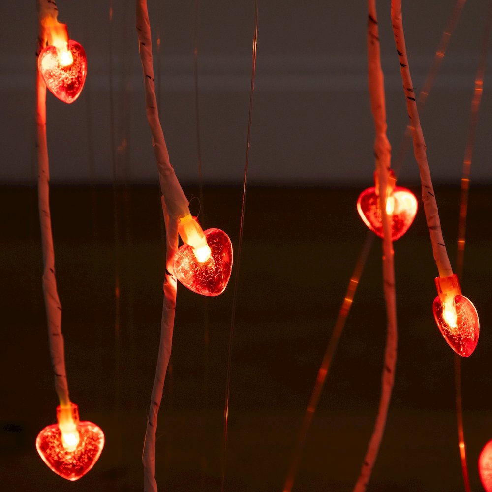 3ft. Pre-Lit Valentine's Day Willow Tree with 40 Heart Shaped LED Lights. Picture 4
