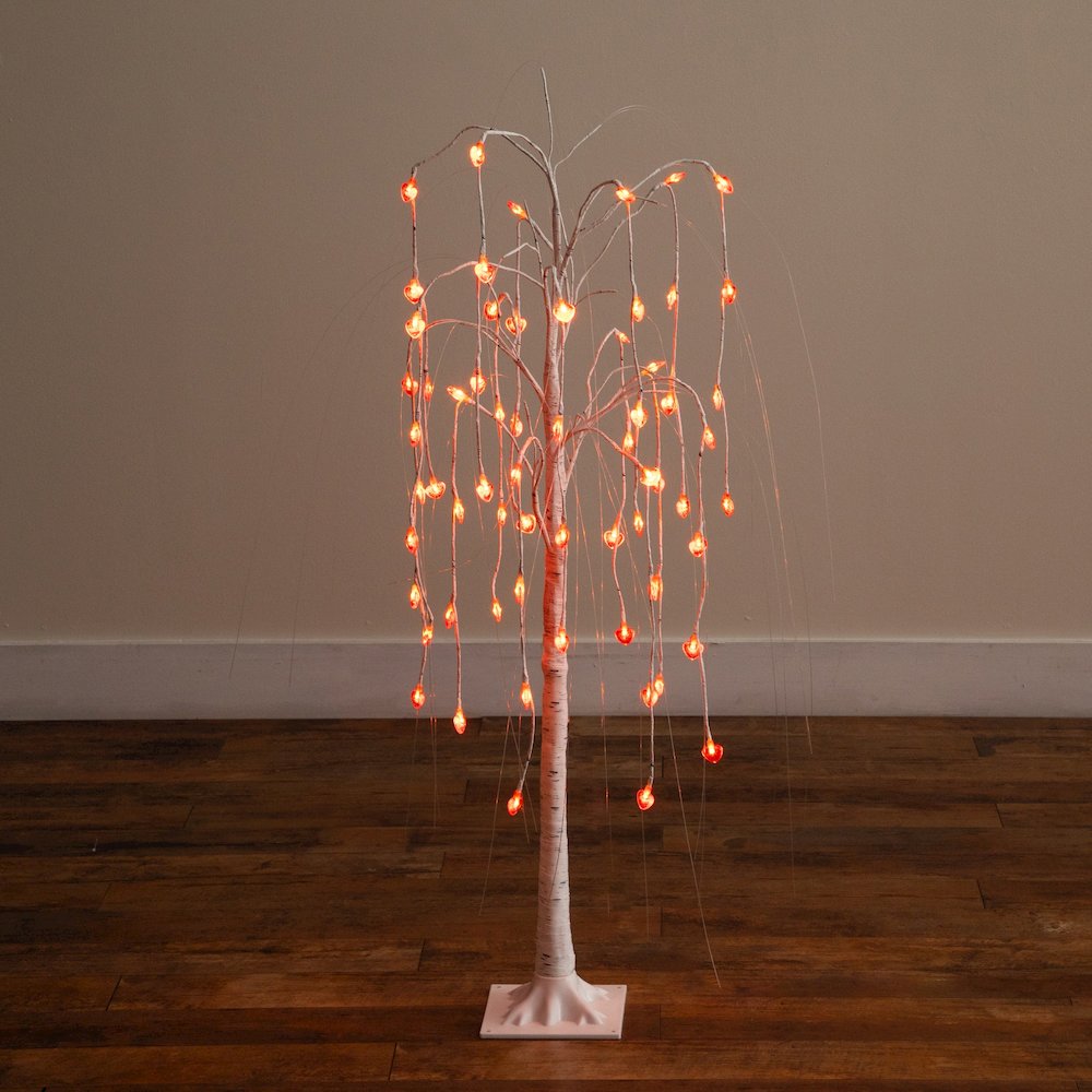 4ft. Pre-Lit Valentine's Day Willow Tree with 48 Heart Shaped LED Lights. Picture 3