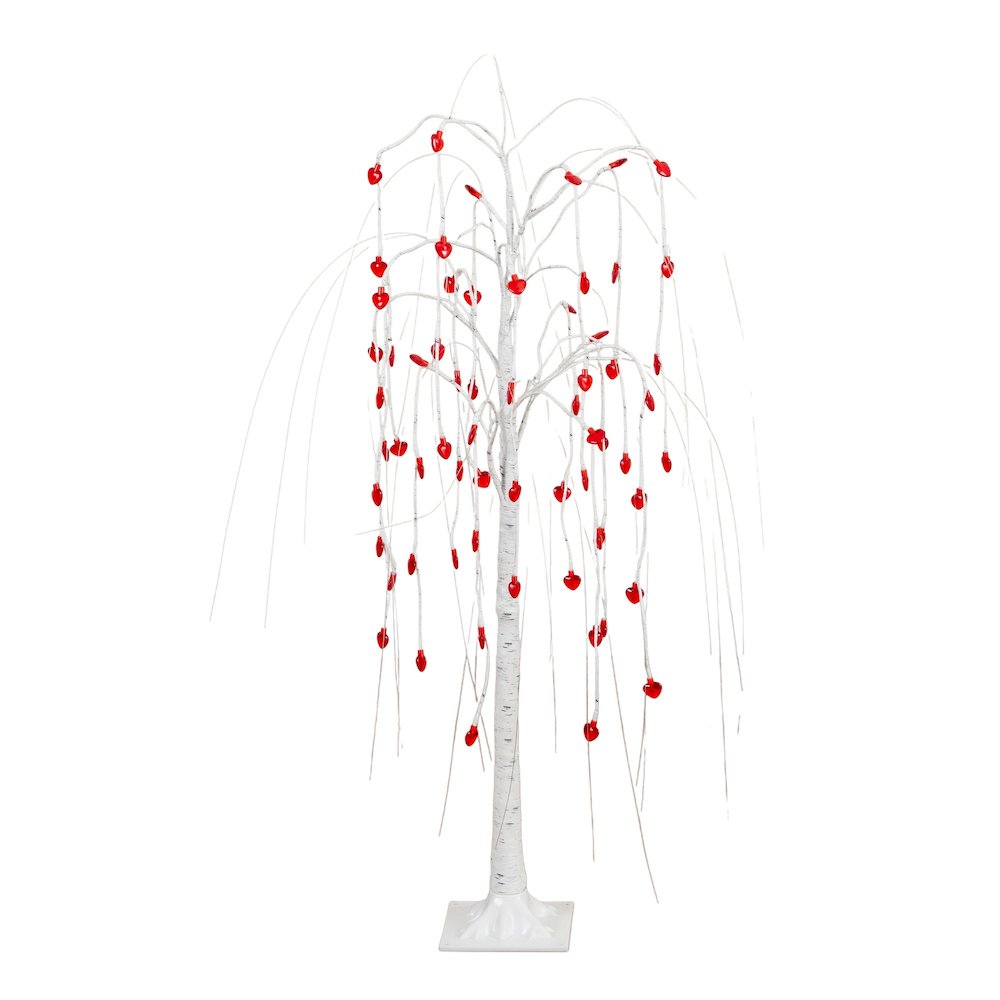 4ft. Pre-Lit Valentine's Day Willow Tree with 48 Heart Shaped LED Lights. Picture 9