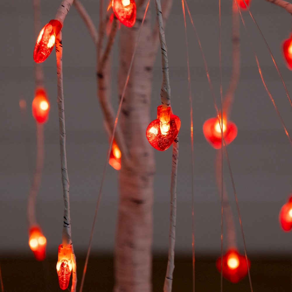 4ft. Pre-Lit Valentine's Day Willow Tree with 48 Heart Shaped LED Lights. Picture 4