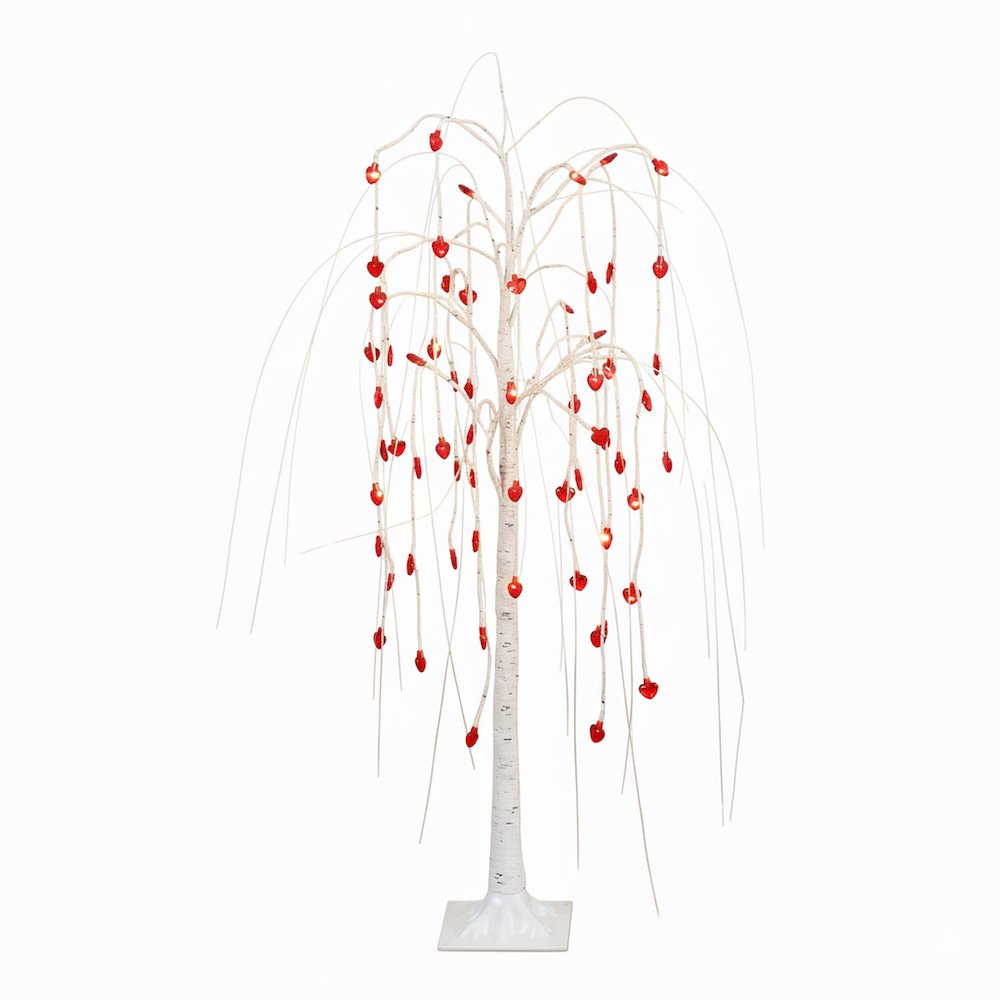 4ft. Pre-Lit Valentine's Day Willow Tree with 48 Heart Shaped LED Lights. Picture 1