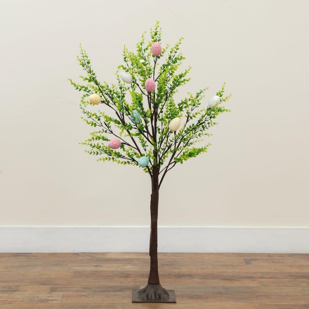 3ft. Pre-Lit Artificial Easter Egg Twig Tree with Greens and 40 Warm LED Lights. Picture 3