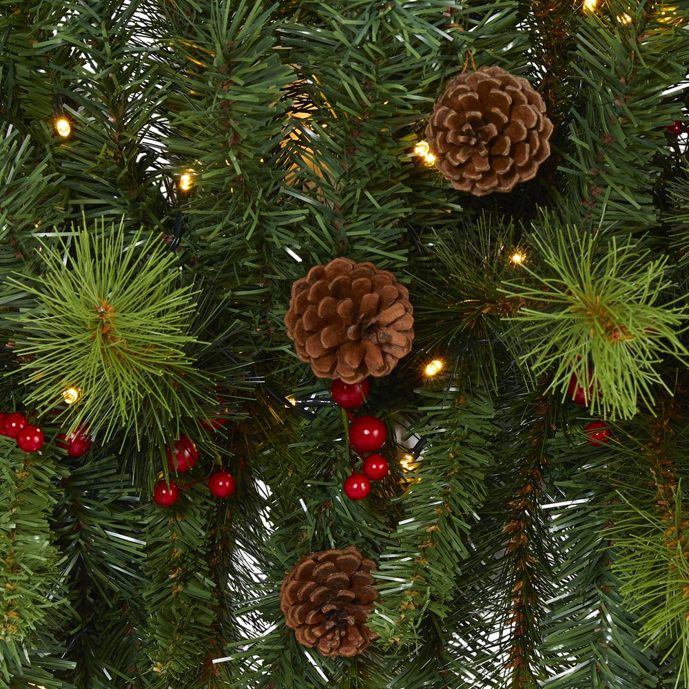 6ft. Artificial Christmas Swag with 50 LED Lights, Berries and Pine Cones. Picture 2
