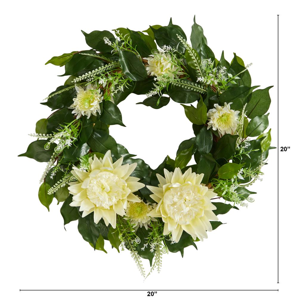 20in. Protea Artificial Wreath. Picture 2
