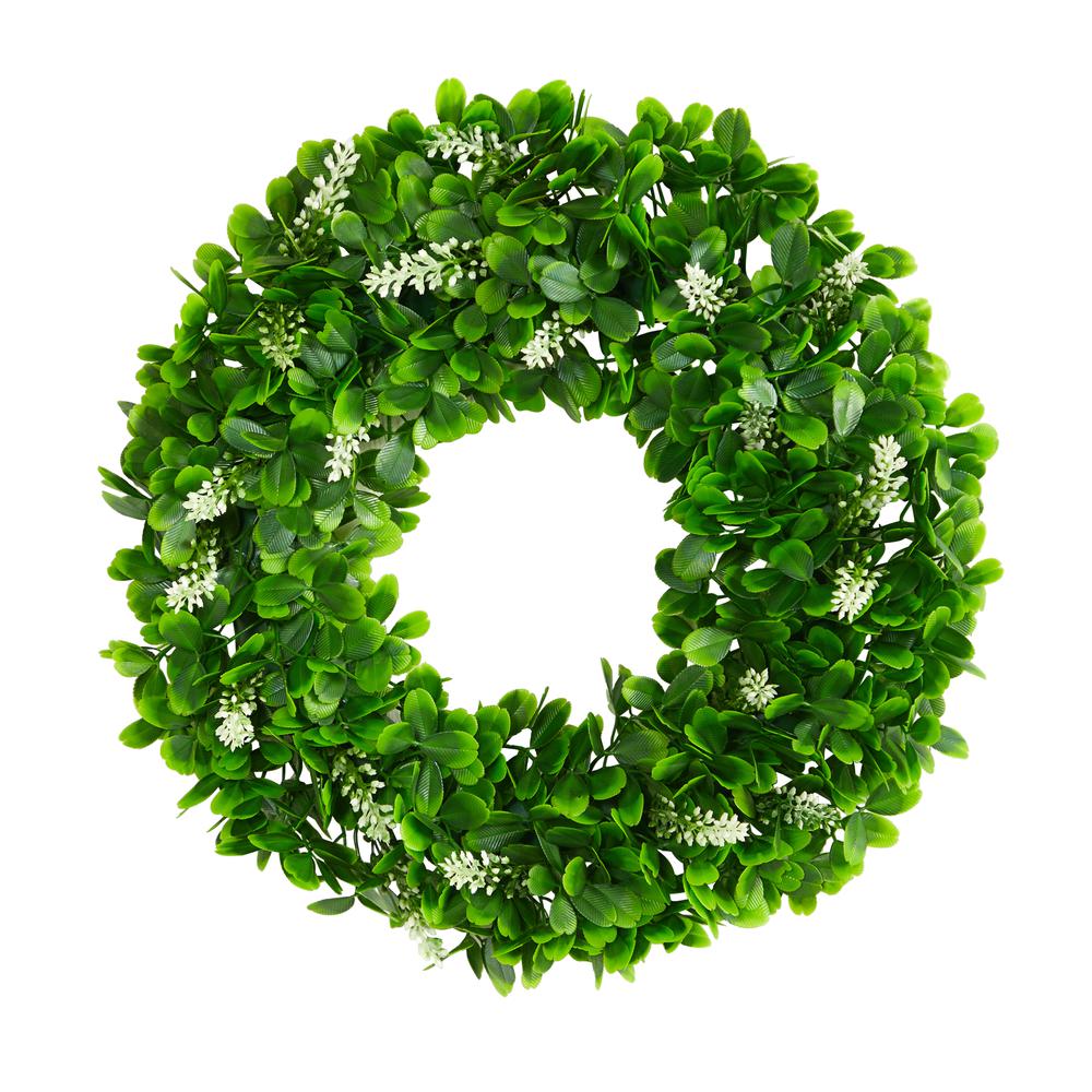 13in. Jasmine Artificial Wreath. Picture 1