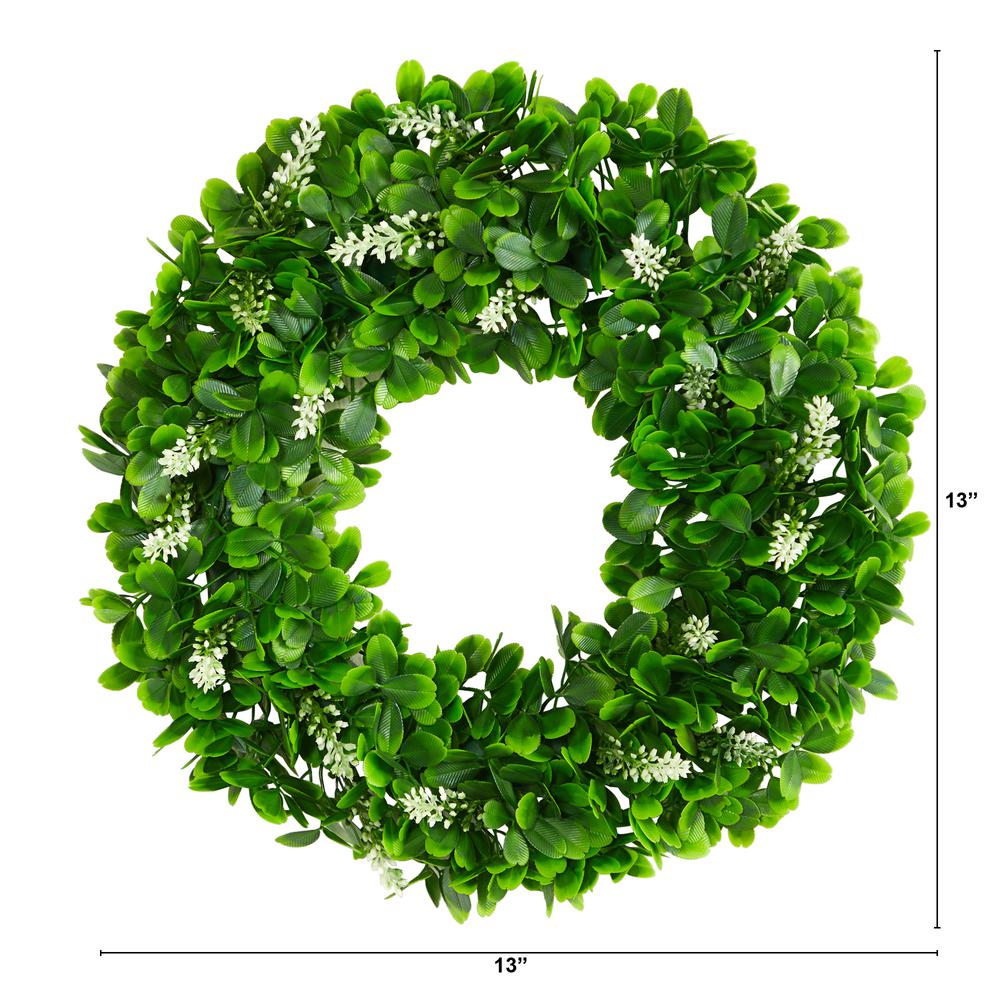 13in. Jasmine Artificial Wreath. Picture 3