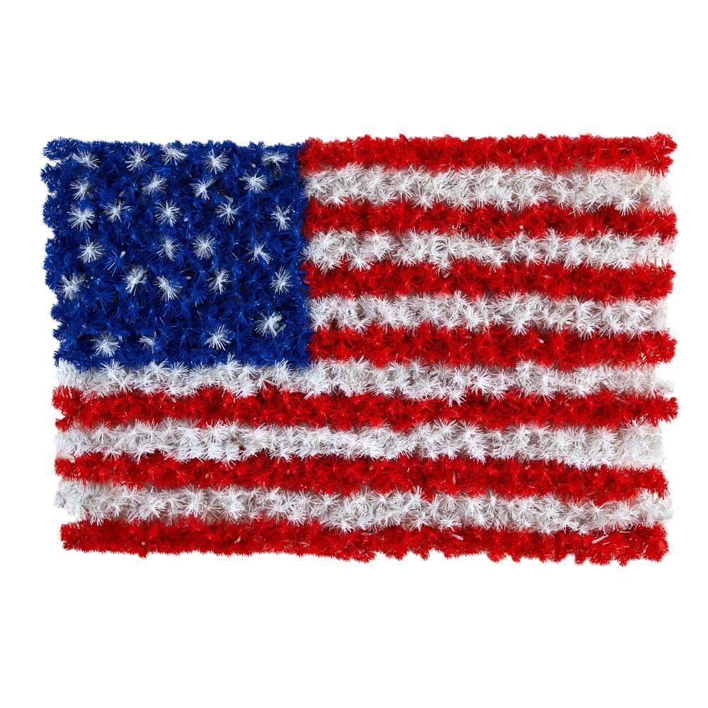 x 2ft. Red, White, and Blue American Flag Wall Panel with 100 Warm LED Lights. Picture 3