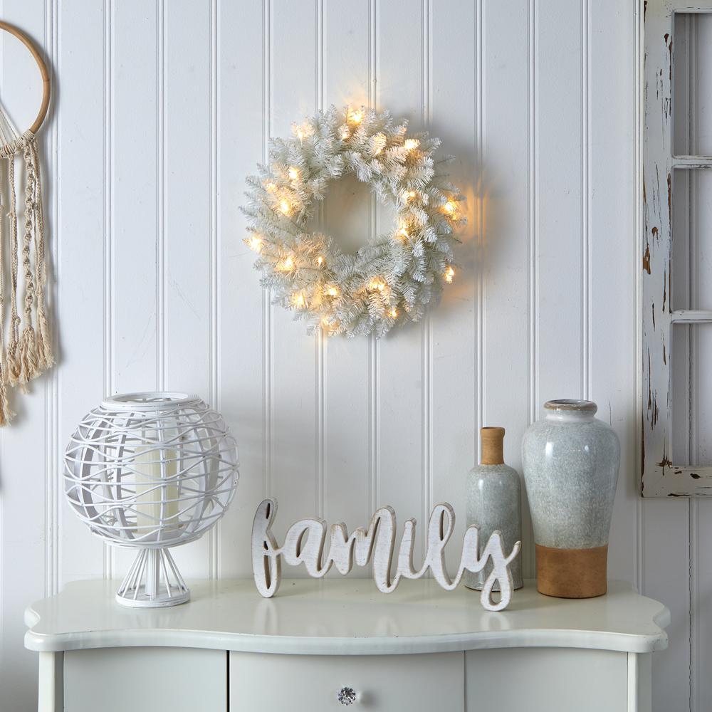 18in. Colorado Spruce Artificial Christmas Wreath with 129 Bendable Branches and 20 Warm LED Lights. Picture 5