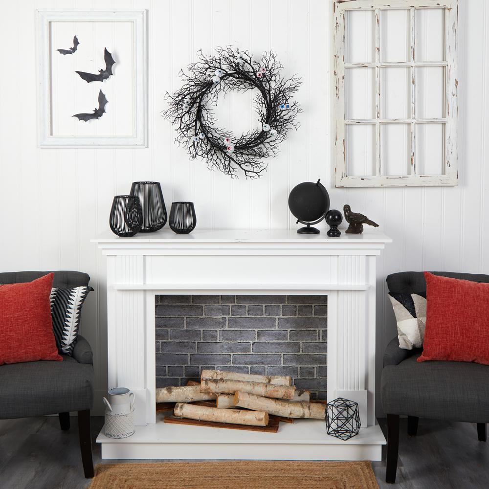 30in. Halloween Gazing Eyeballs Twig Wreath. Picture 3