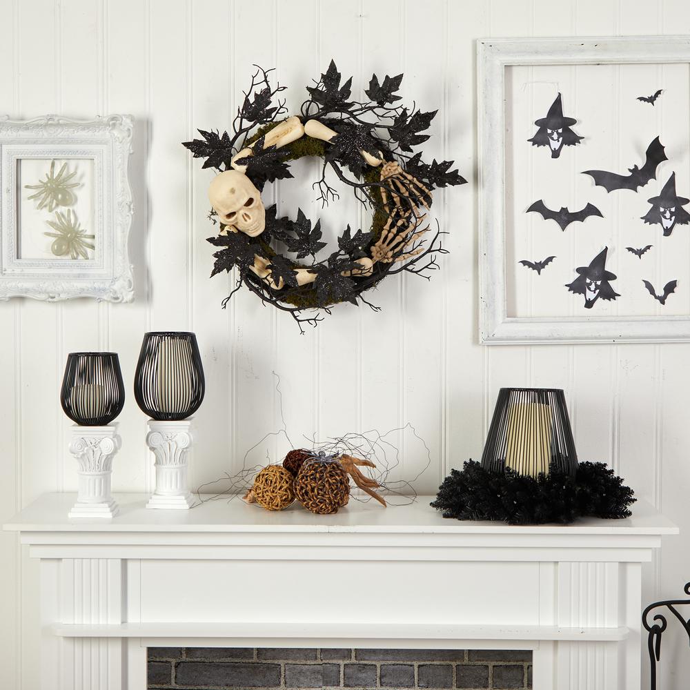 24in. Halloween Skull and Bones Wreath. Picture 2