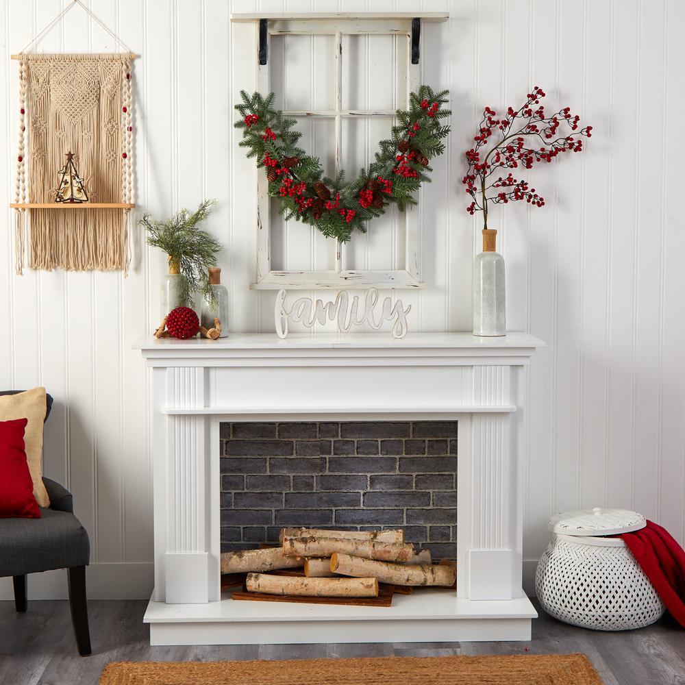 40in. Pines, Red Berries and Pinecones Artificial Christmas Garland. Picture 4