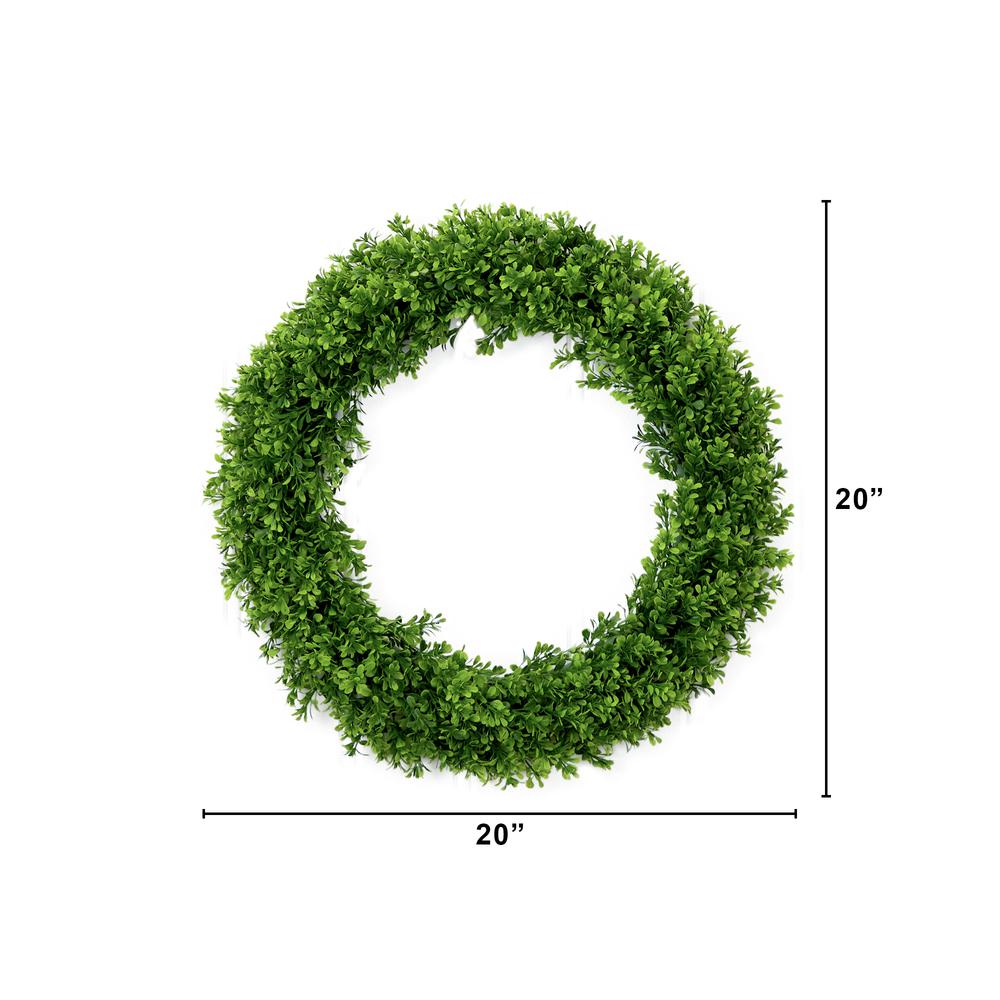 20in. Artificial Boxwood Wreath. Picture 2