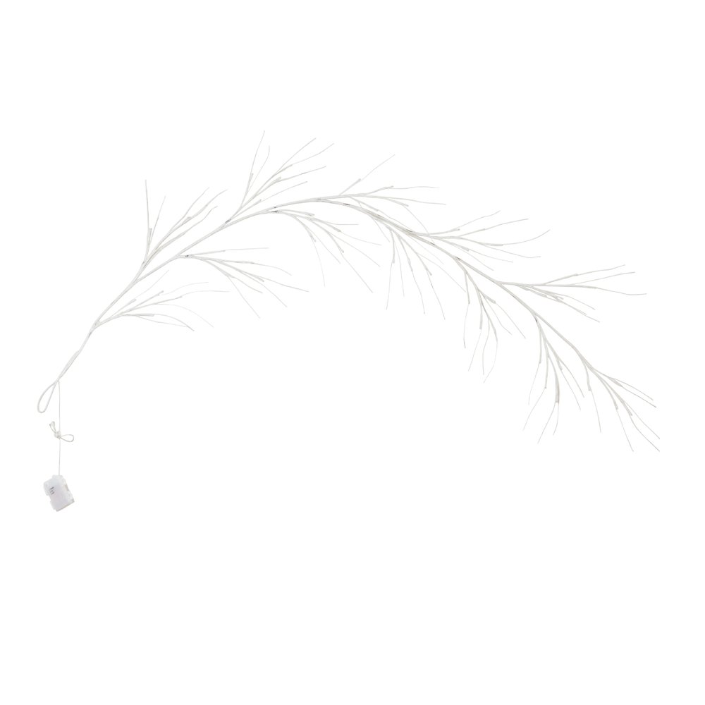 6ft. Pre-Lit Artificial White Birch Garland with 48 Warm White LED Lights. Picture 1