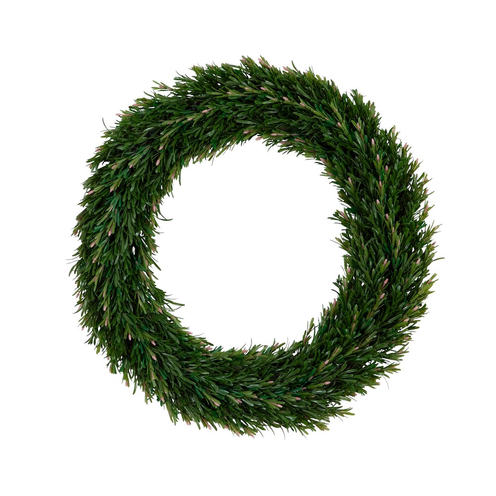 24in. UV Resistant Rosemary Artificial Wreath (Indoor/Outdoor). Picture 1
