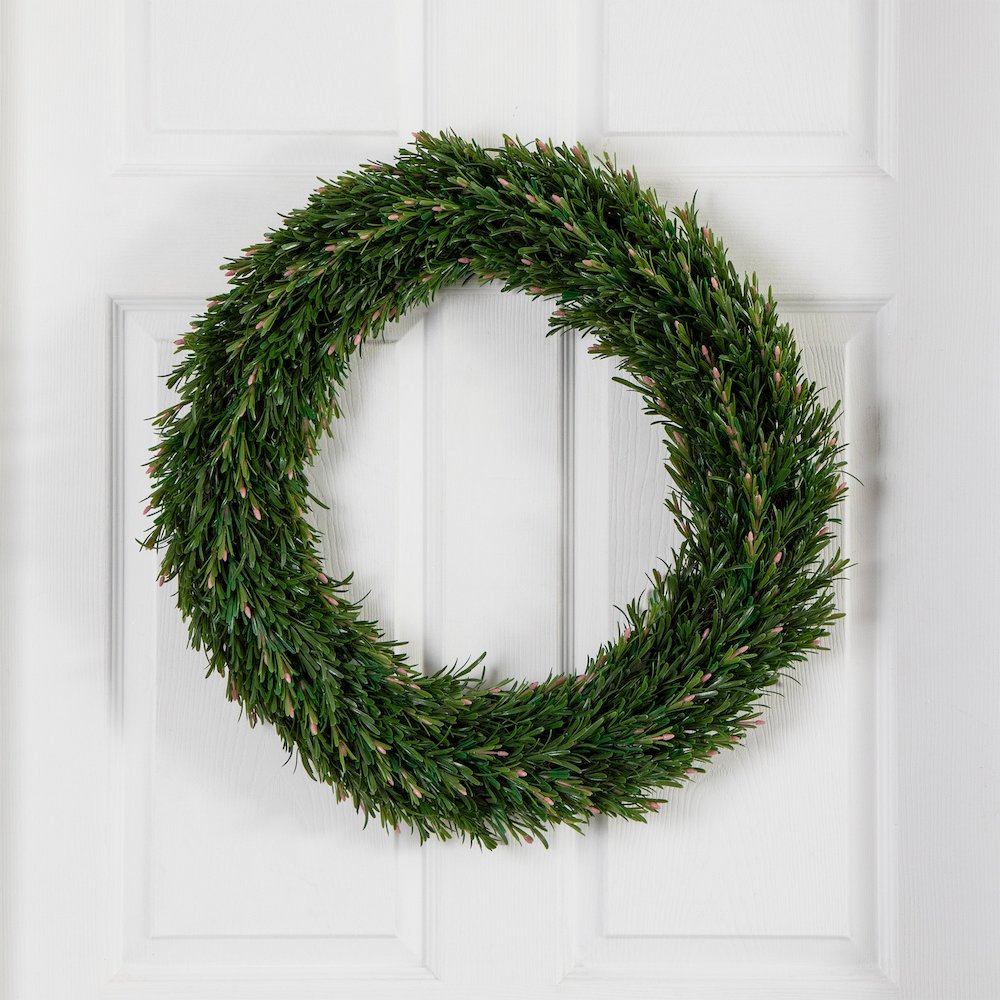 24in. UV Resistant Rosemary Artificial Wreath (Indoor/Outdoor). Picture 7