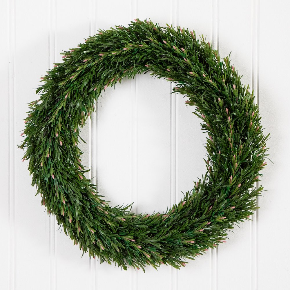 24in. UV Resistant Rosemary Artificial Wreath (Indoor/Outdoor). Picture 4