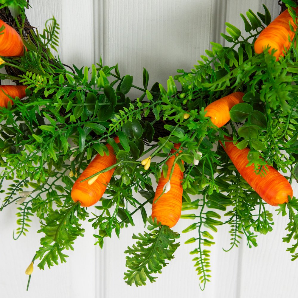 22in. Artificial Easter Fern and Carrots Wreath. Picture 5