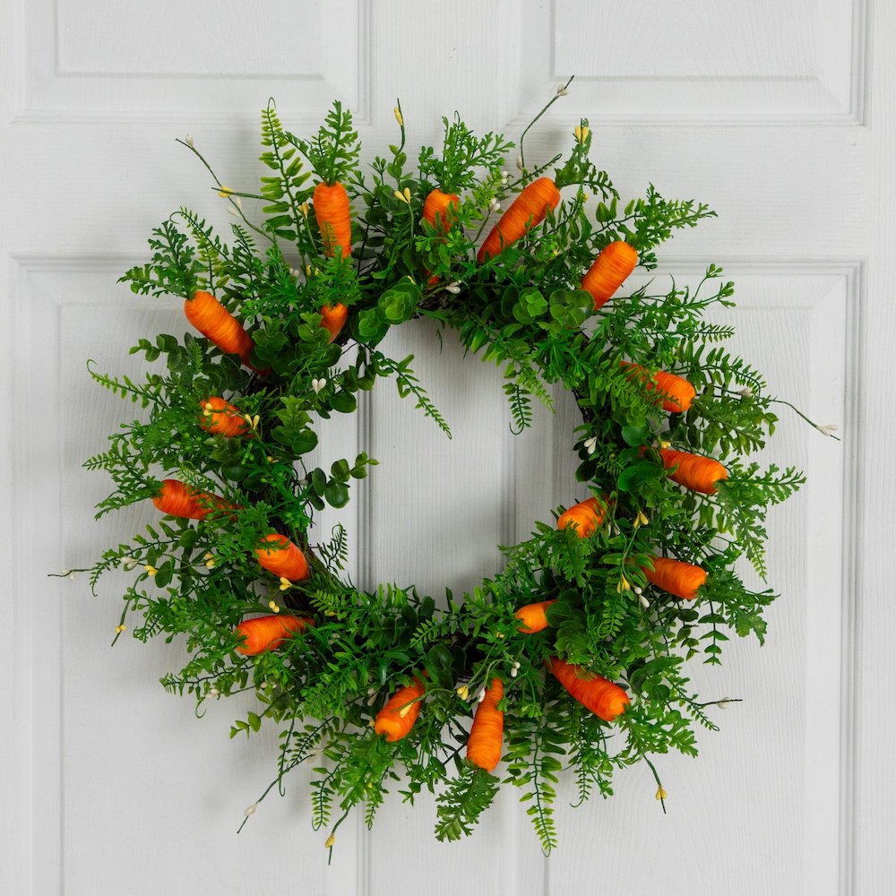 22in. Artificial Easter Fern and Carrots Wreath. Picture 7