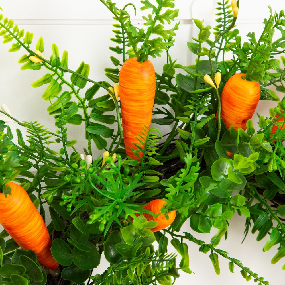 22in. Artificial Easter Fern and Carrots Wreath. Picture 4