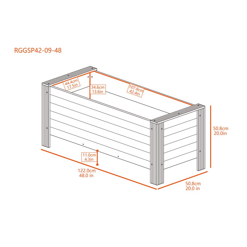 48" ECOFLEX Rectangular Planter, Walnut. Picture 4