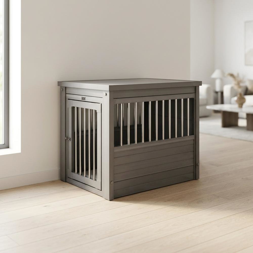 Grey ECOFLEX Dog Crate End Table with Sturdy Design and Comfortable Space. Picture 2