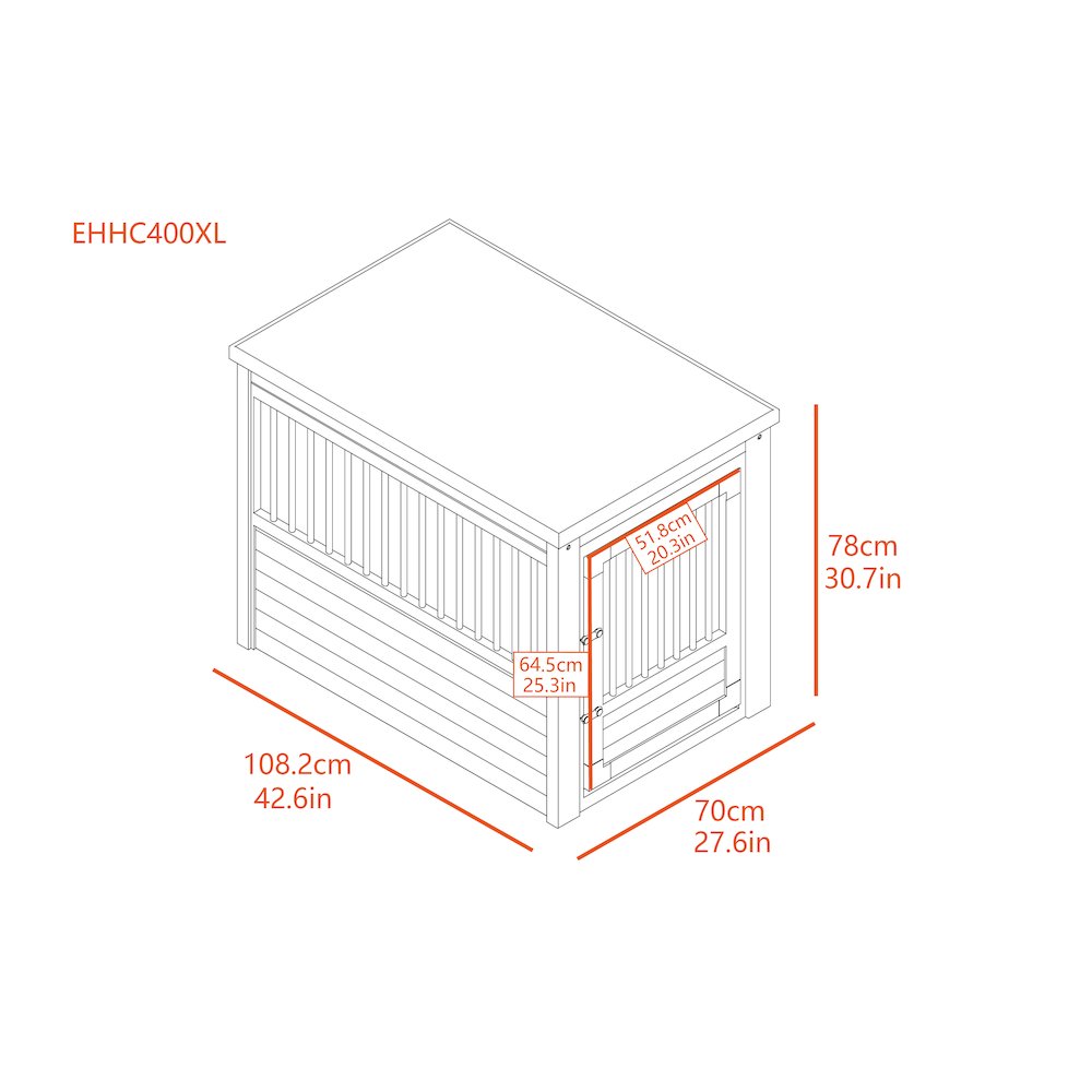 ECOFLEX® Dog Crate End Table - Russet X-Large. Picture 7