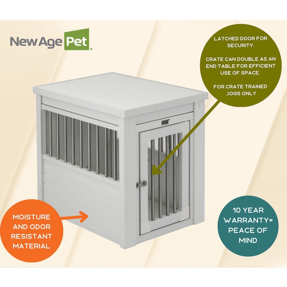 ECOFLEX® Dog Crate End Table - Antique White Small. Picture 9