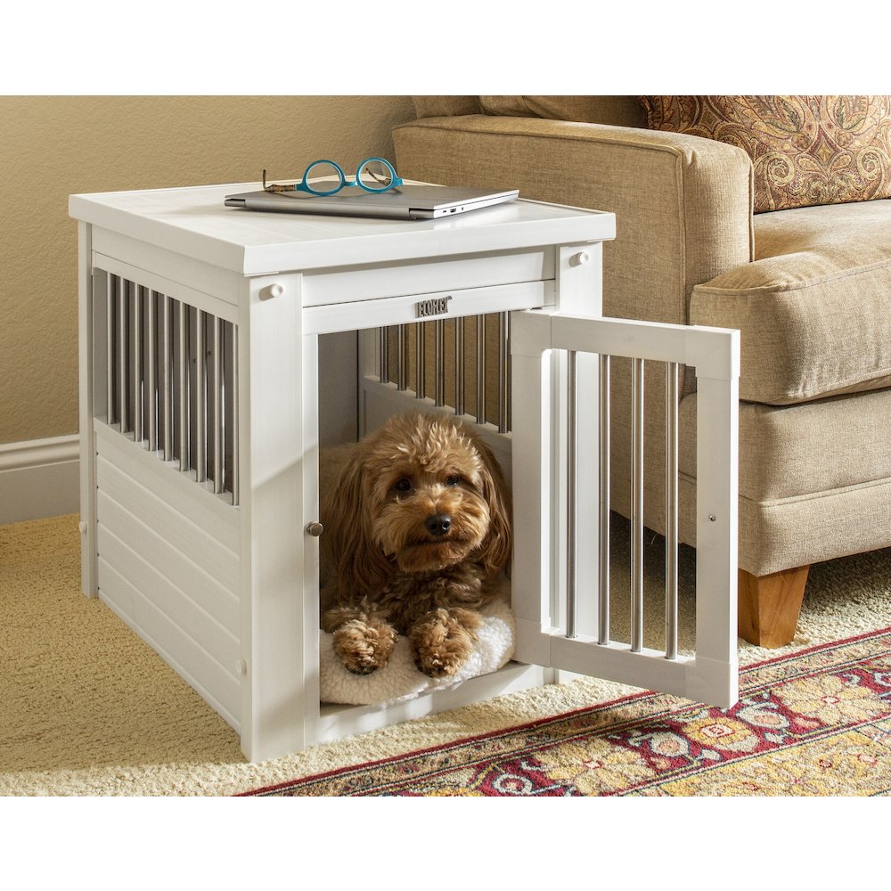 ECOFLEX® Dog Crate End Table - Antique White Small. Picture 6