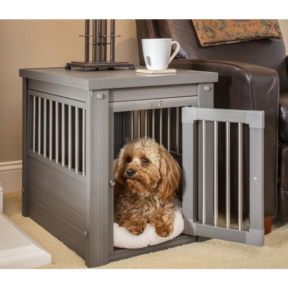 ECOFLEX® Dog Crate End Table - Grey Small. Picture 4