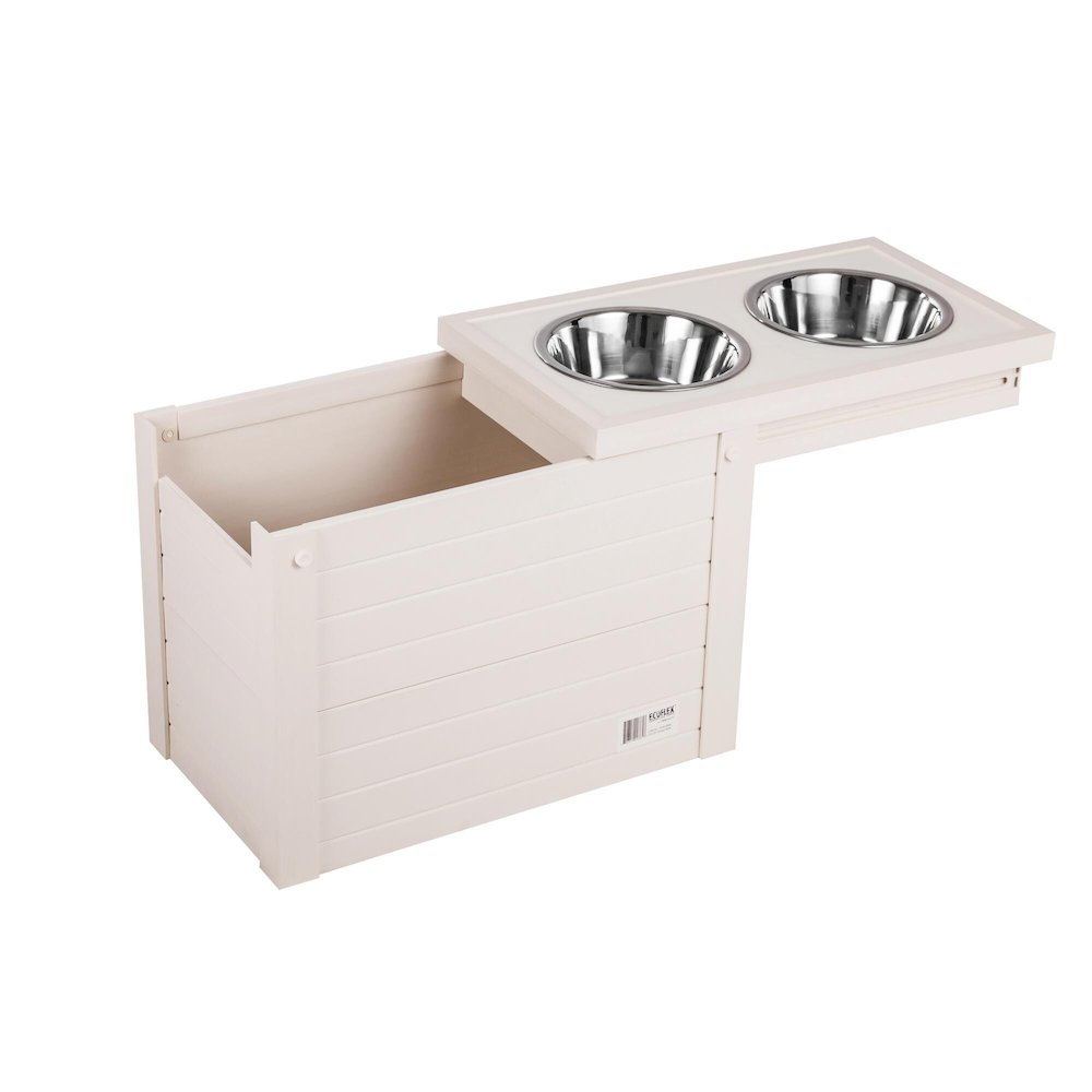 ECOFLEX® Piedmont 2-Bowl Diner with Sliding Lid Storage Bin -Antique White. Picture 2