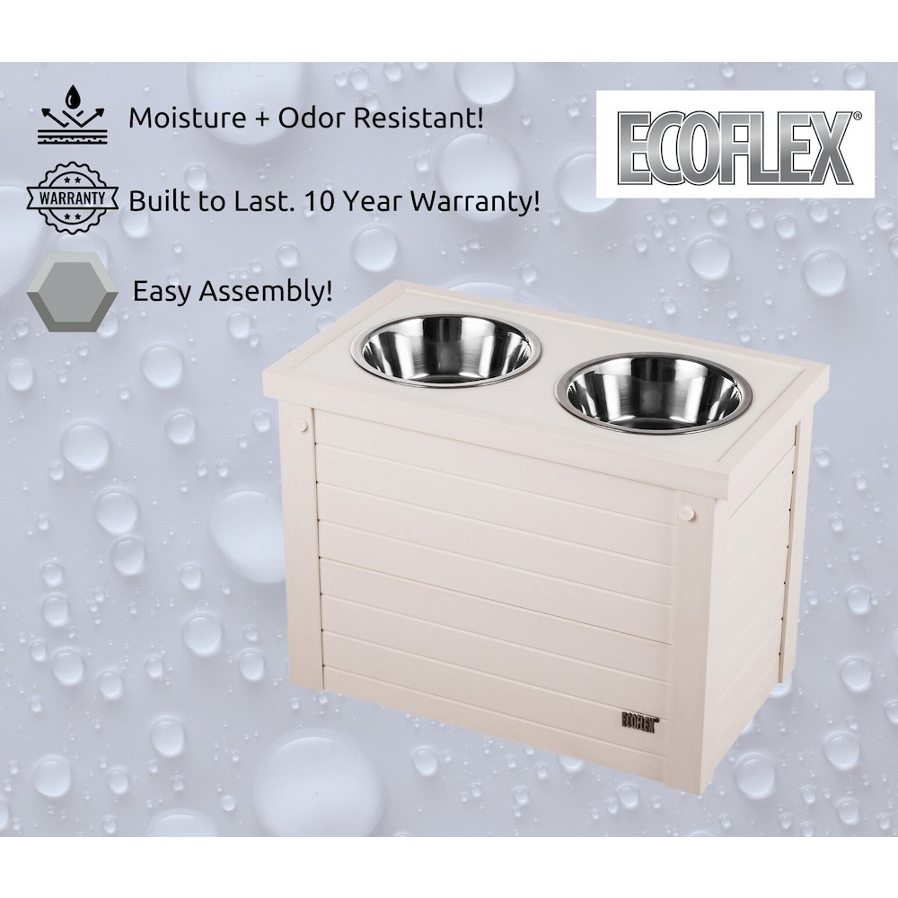 ECOFLEX® Piedmont 2-Bowl Diner with Sliding Lid Storage Bin -Antique White. Picture 8