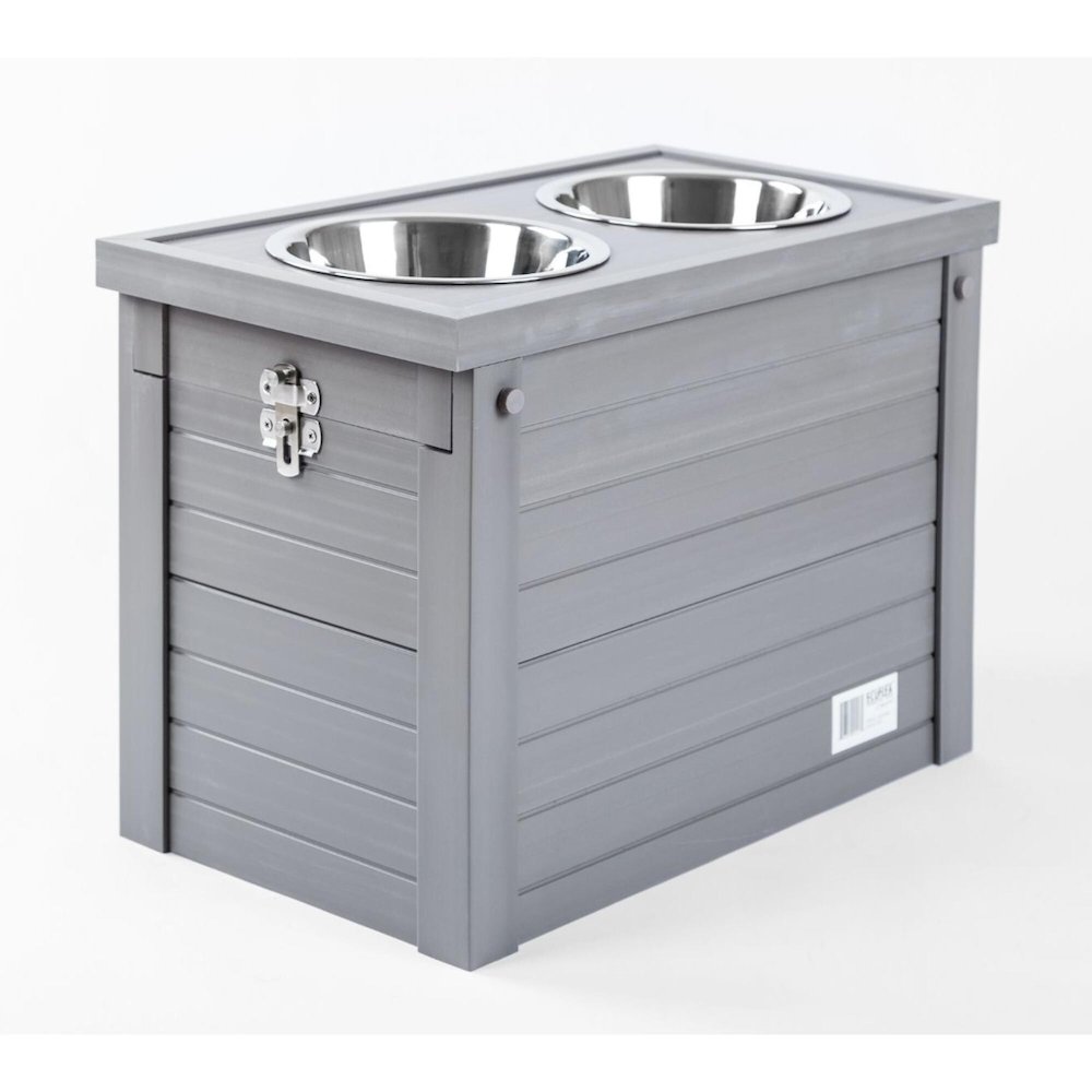ECOFLEX® Piedmont 2-Bowl Diner with Sliding Lid Storage Bin -Grey. Picture 1