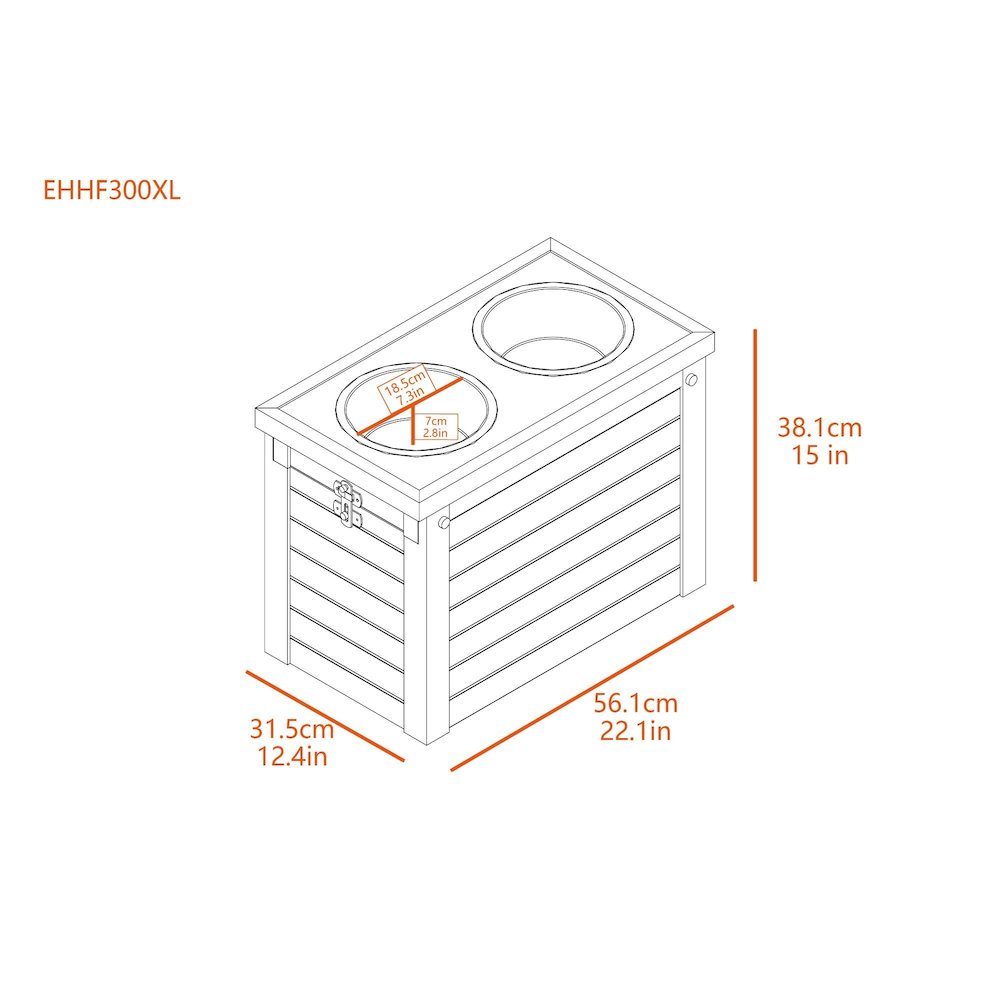 ECOFLEX® Piedmont 2-Bowl Diner with Sliding Lid Storage Bin -Grey. Picture 7