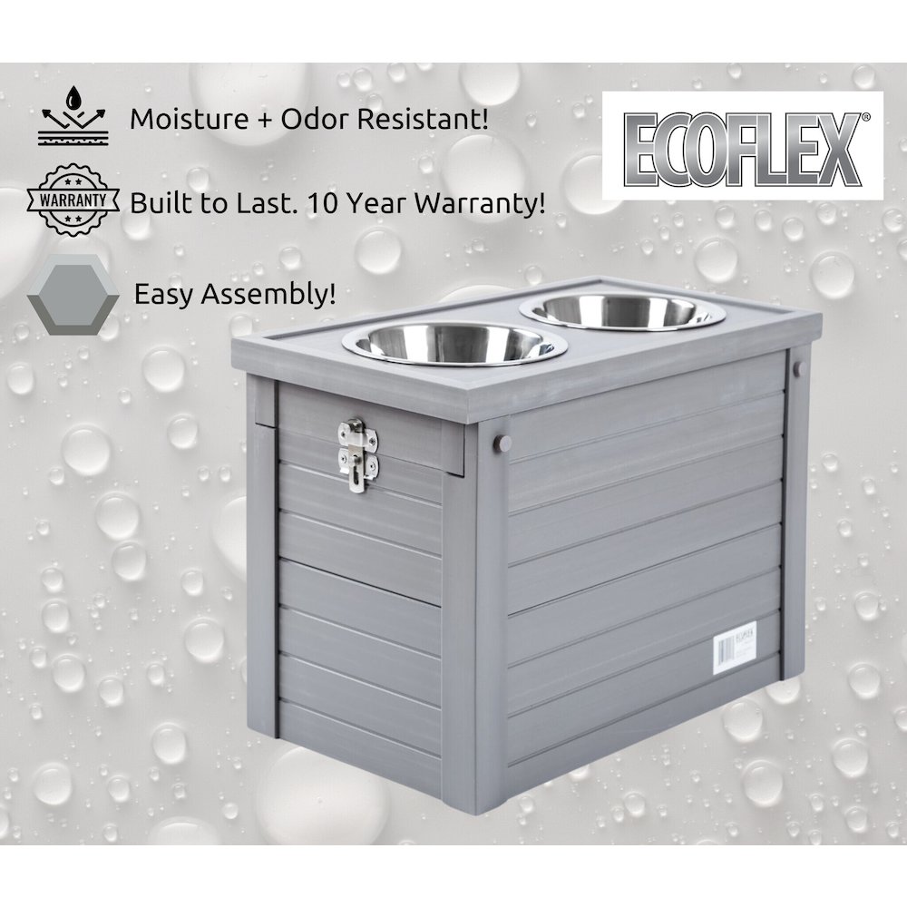 ECOFLEX® Piedmont 2-Bowl Diner with Sliding Lid Storage Bin -Grey. Picture 8