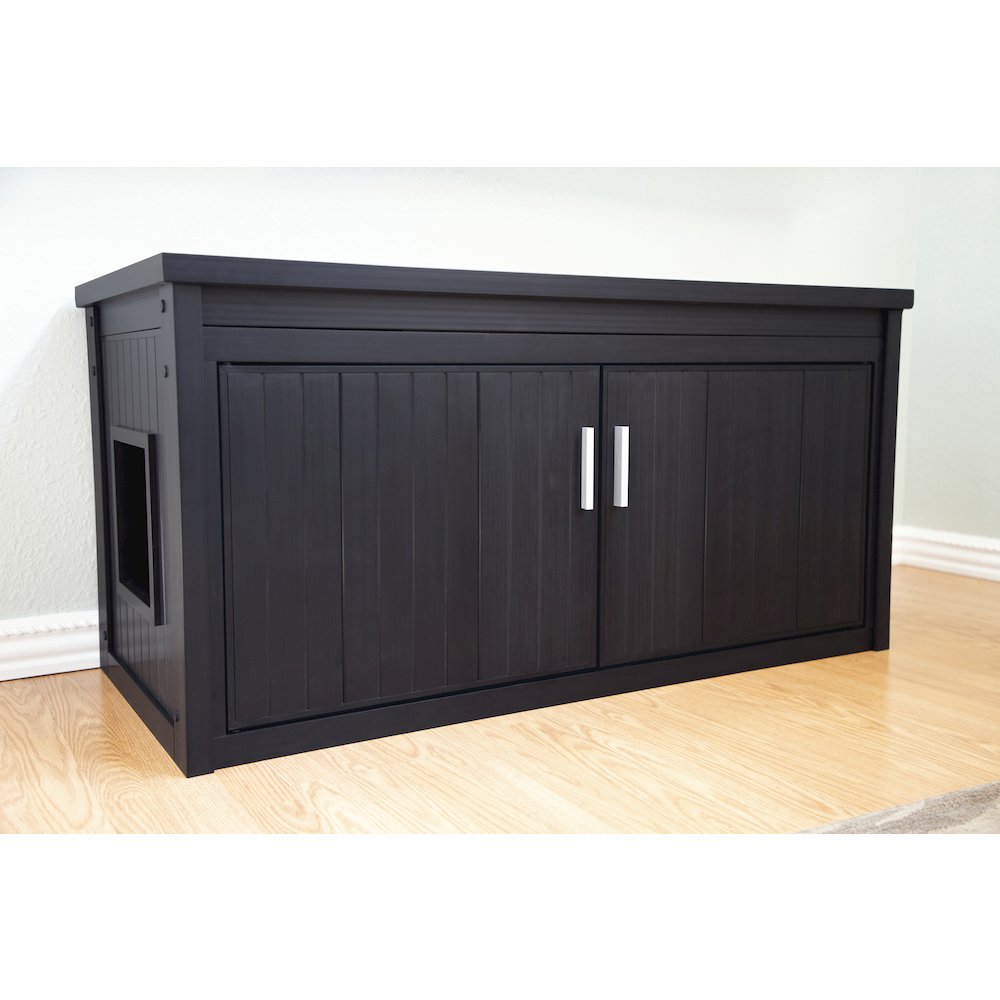 ECOFLEX® LitterLoo Bench Litter Box Cover Espresso. Picture 4