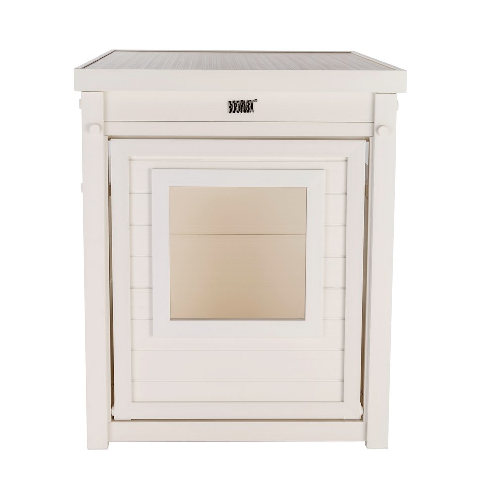 ECOFLEX® Litter Box Cover End Table - Antique White. Picture 2