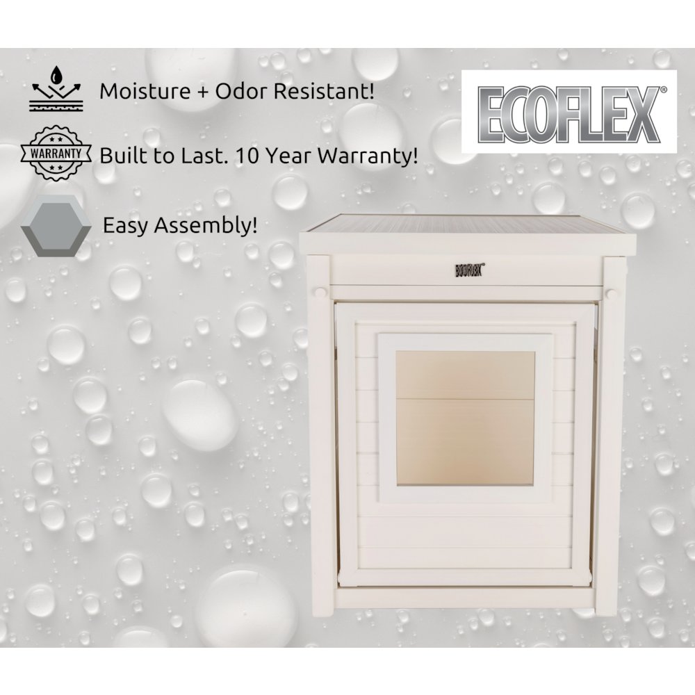 ECOFLEX® Litter Box Cover End Table - Antique White. Picture 7