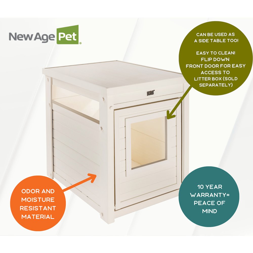 ECOFLEX® Litter Box Cover End Table - Antique White. Picture 8
