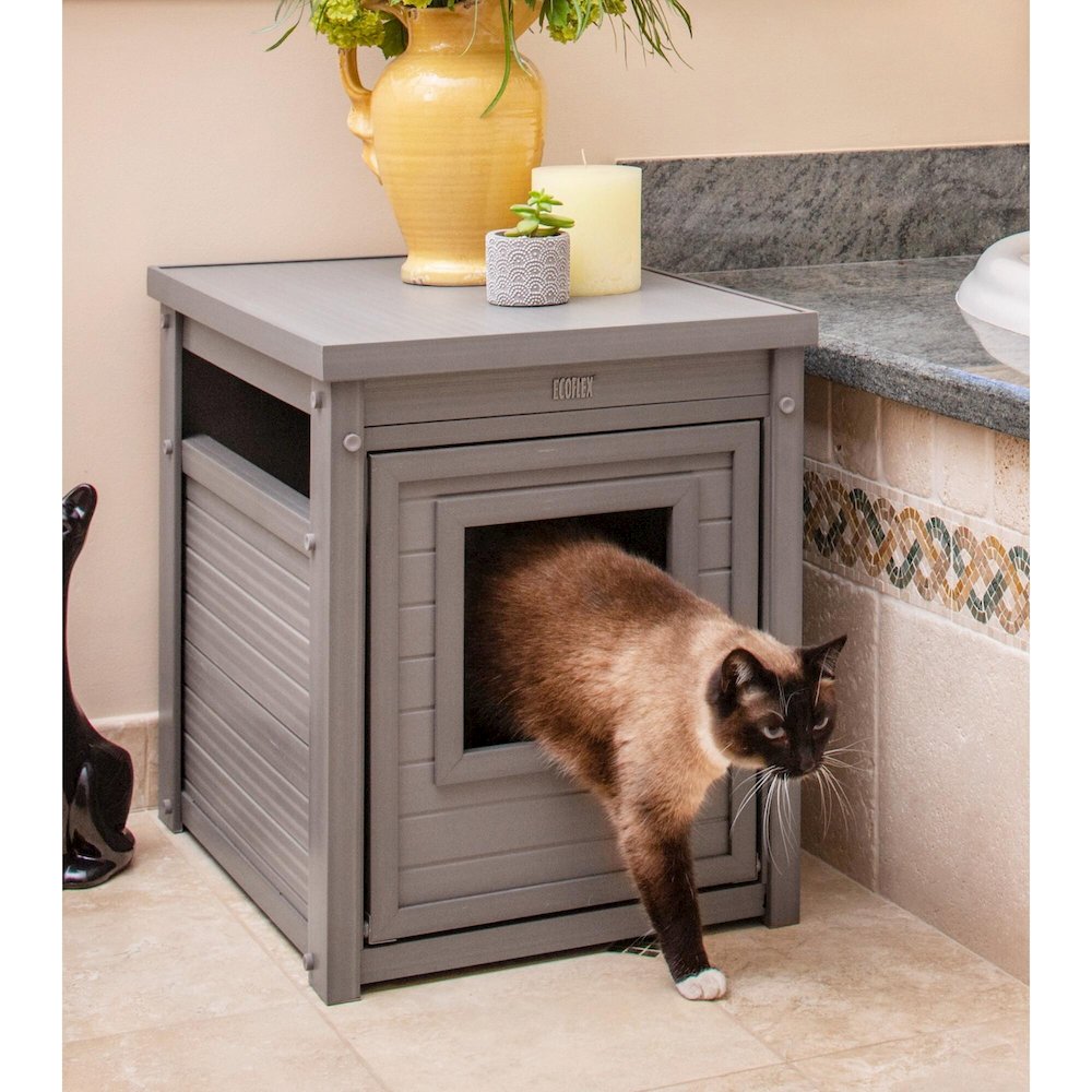 ECOFLEX® Litter Box Cover End Table - Grey. Picture 4
