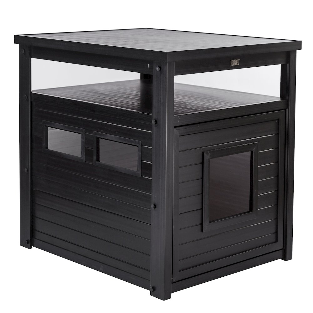 ECOFLEX® Jumbo Litter Box Cover End Table - Espresso. Picture 1