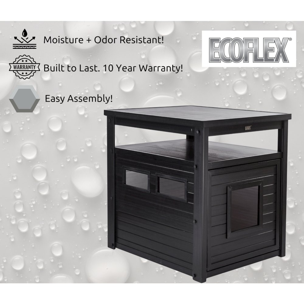 ECOFLEX® Jumbo Litter Box Cover End Table - Espresso. Picture 8